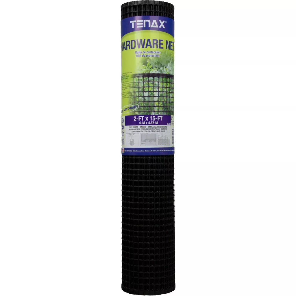 Tenax Plastic Hardware Net, 2 x 15 ft, Black