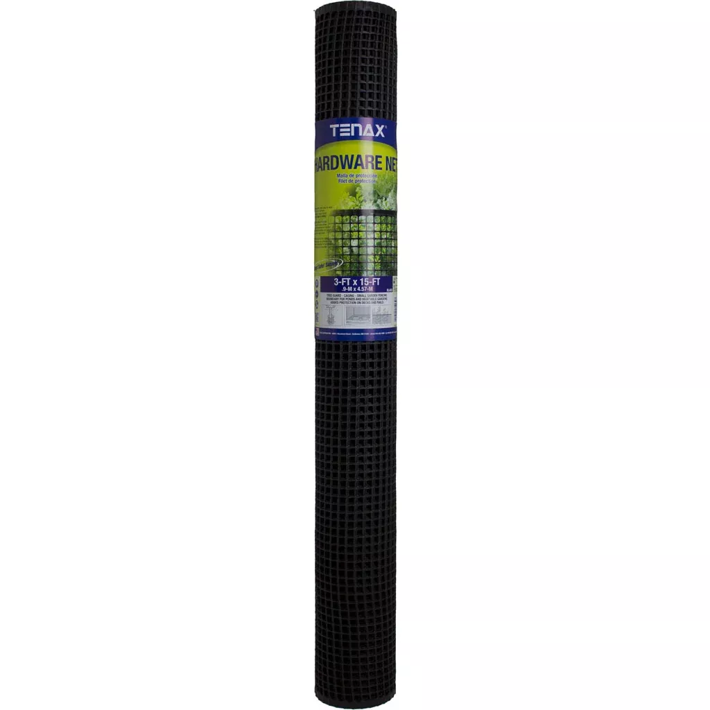 Tenax Plastic Hardware Net, 3 x 15 ft, Black