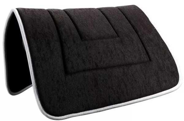 Terry Towel Saddle Pad - Black w /White Binding