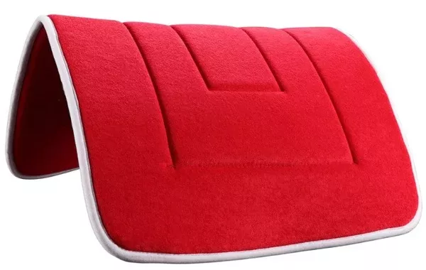 Terry Towel Saddle Pad - Red w /White Binding