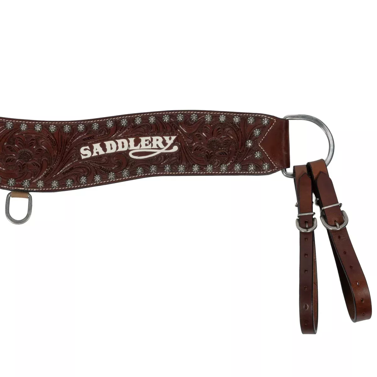 Teskey's 4" Chestnut Floral Tooled Tripping Collar