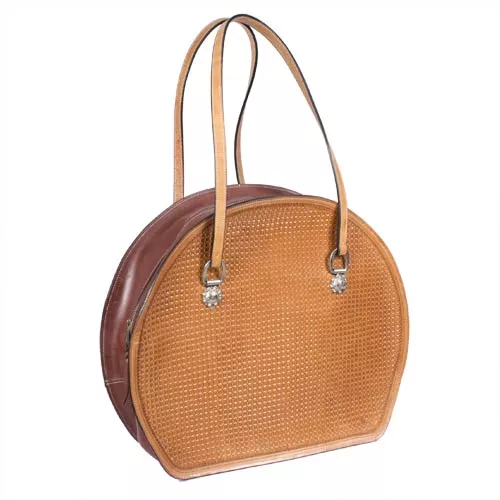 Teskey's Basketweave Leather Rope Bag