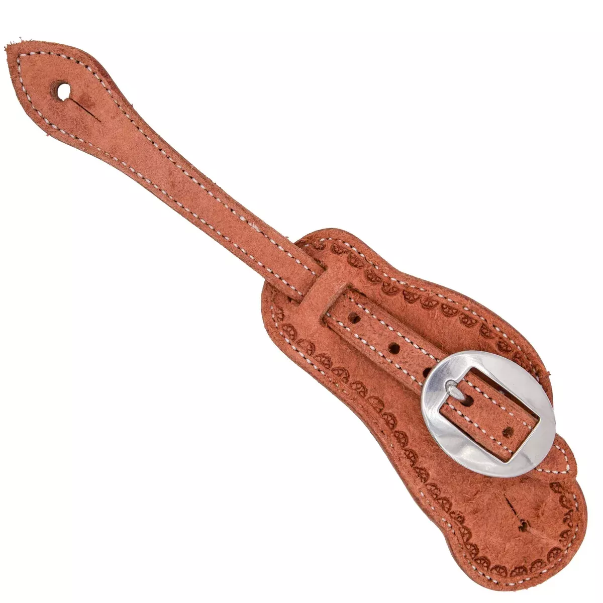 Teskey's Roughout Buckaroo Spur Straps w/Shell Border
