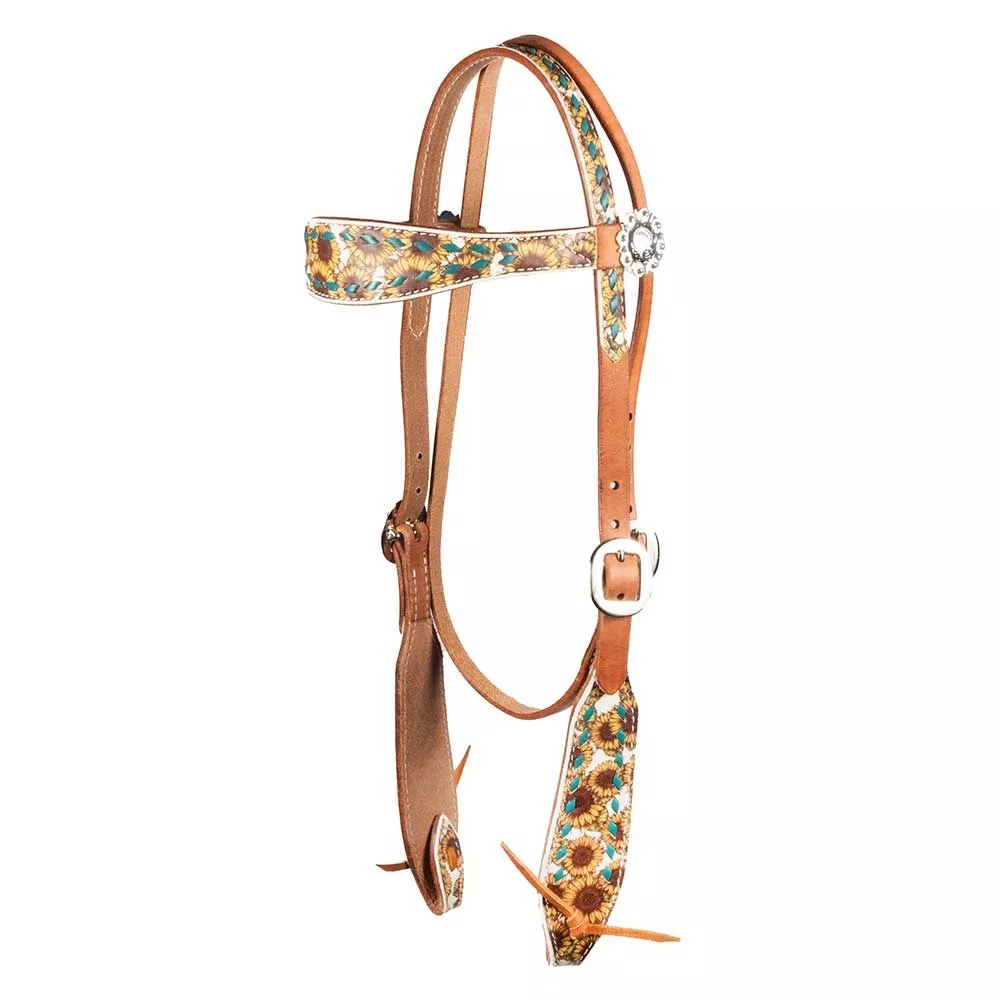 Teskey's Sunflower Print Headstall