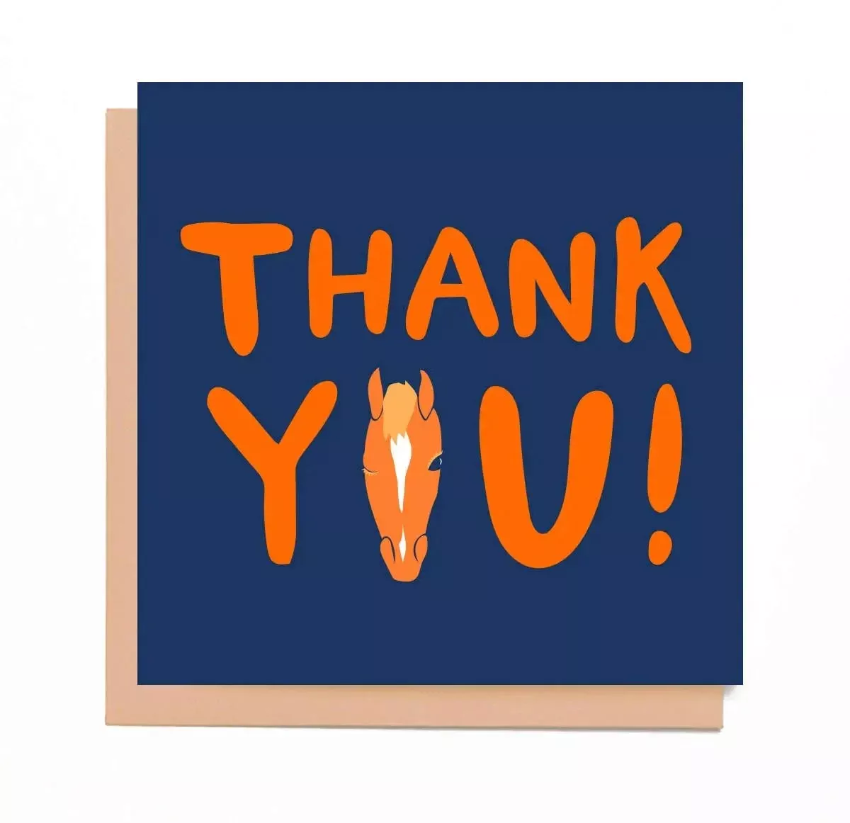 Thank You Horse Head Card (Single Card & Envelope)