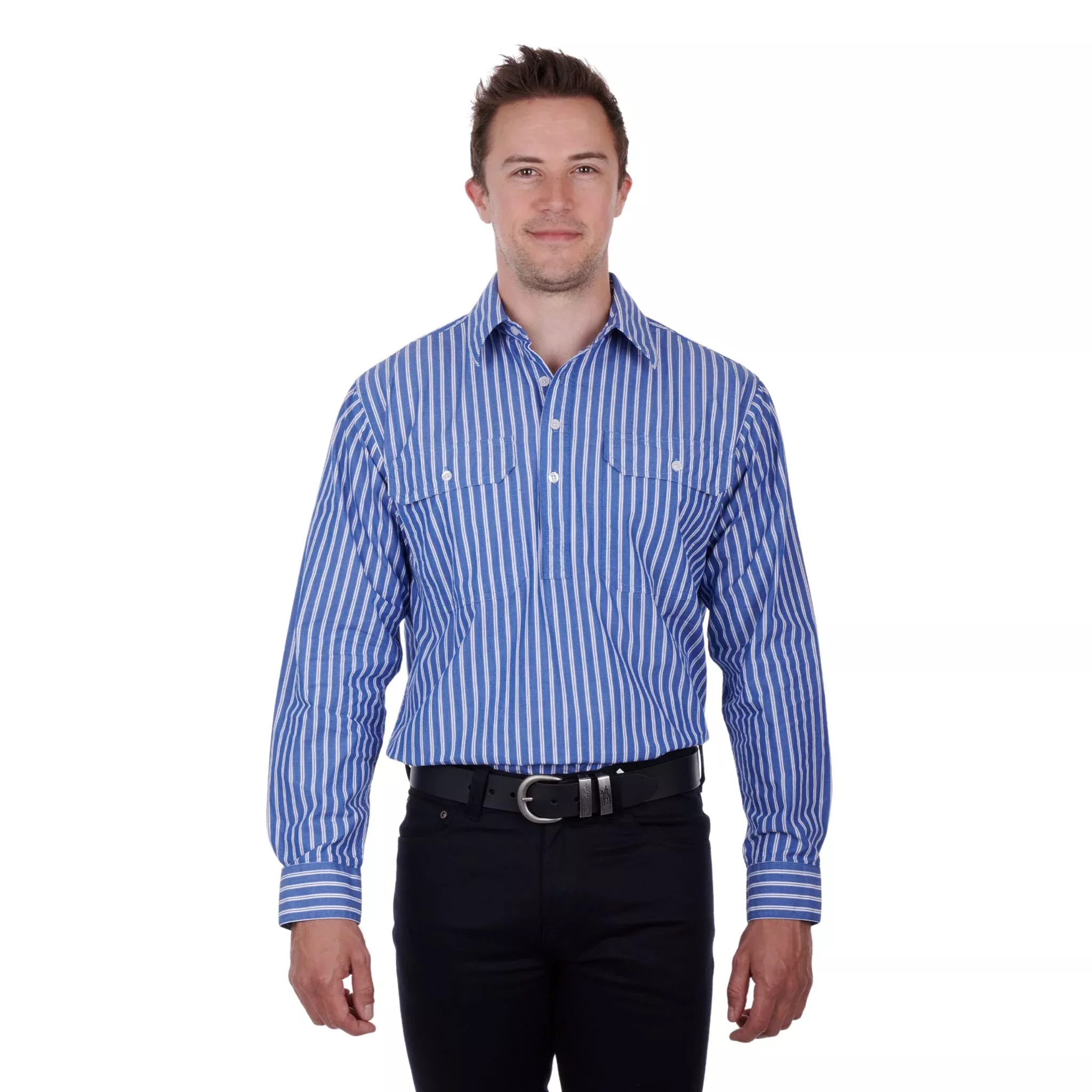 Thomas Cook Men Charlie Half Placket Long Sleeve Shirt