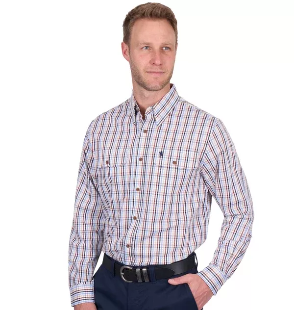 Thomas Cook Mens Shirt | Scott | Navy / Tan