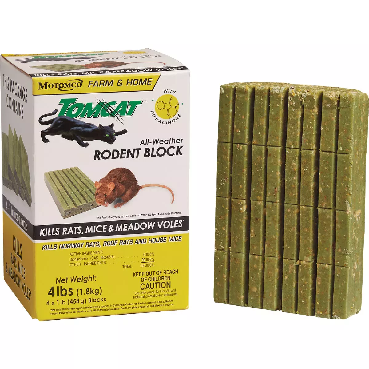 Tomcat All-weather Rodent Bait Block, 1lb blocks, 4-pack