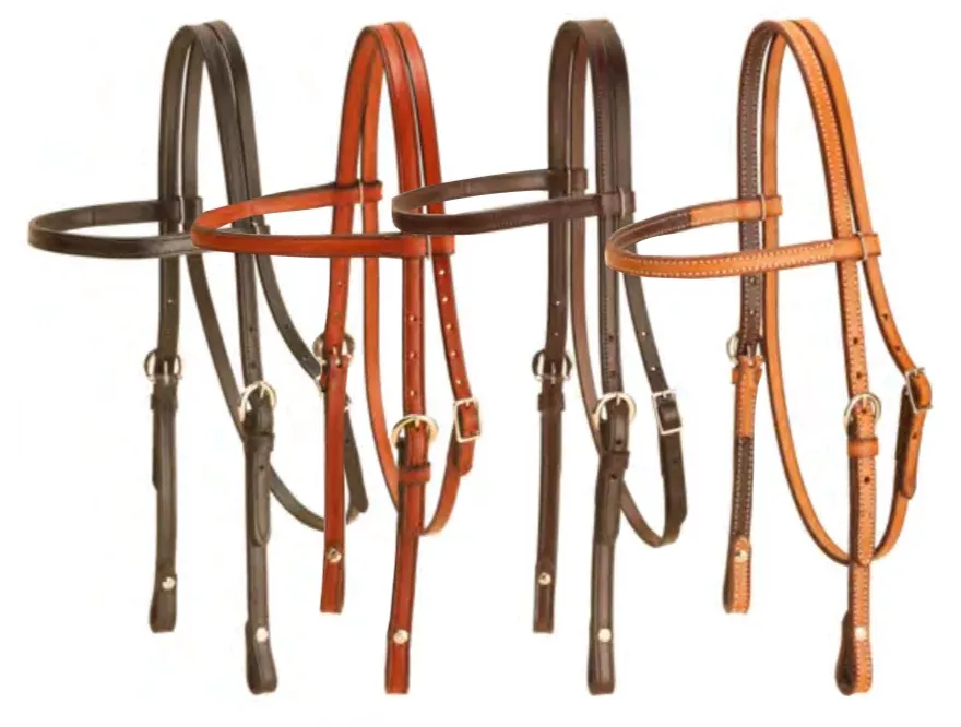Tory Leather 5 /8” Double & Stitched Brow Band Headstall