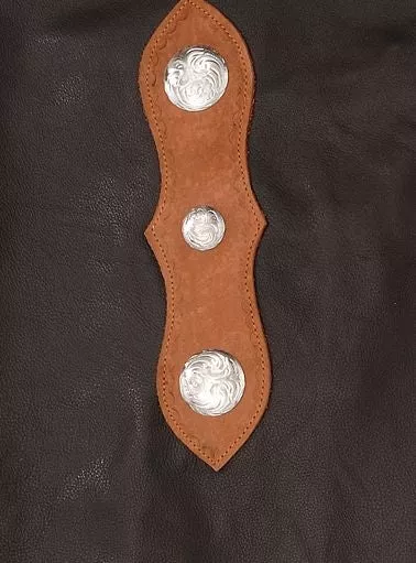 Tough-1 Suede Leather Chinks with Basket Stamped Yoke