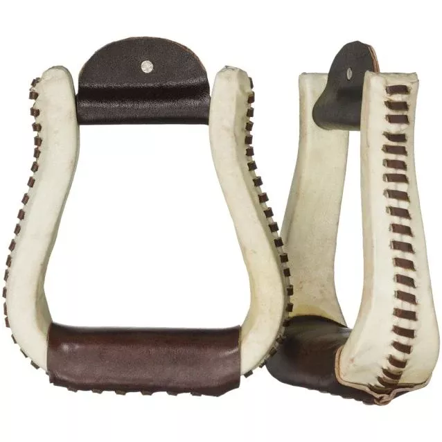 Tough1 Laced Rawhide Bell Stirrups