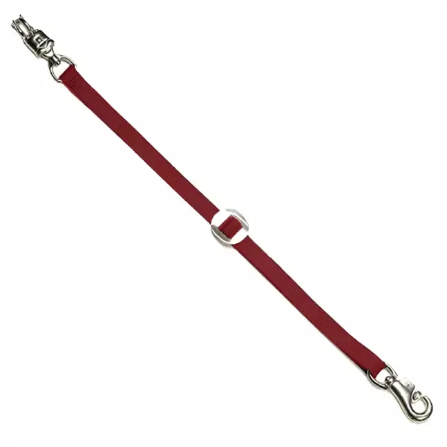 Trailer Ties nickel plated bull snap & Panic Snap 32" long adjustable in RED