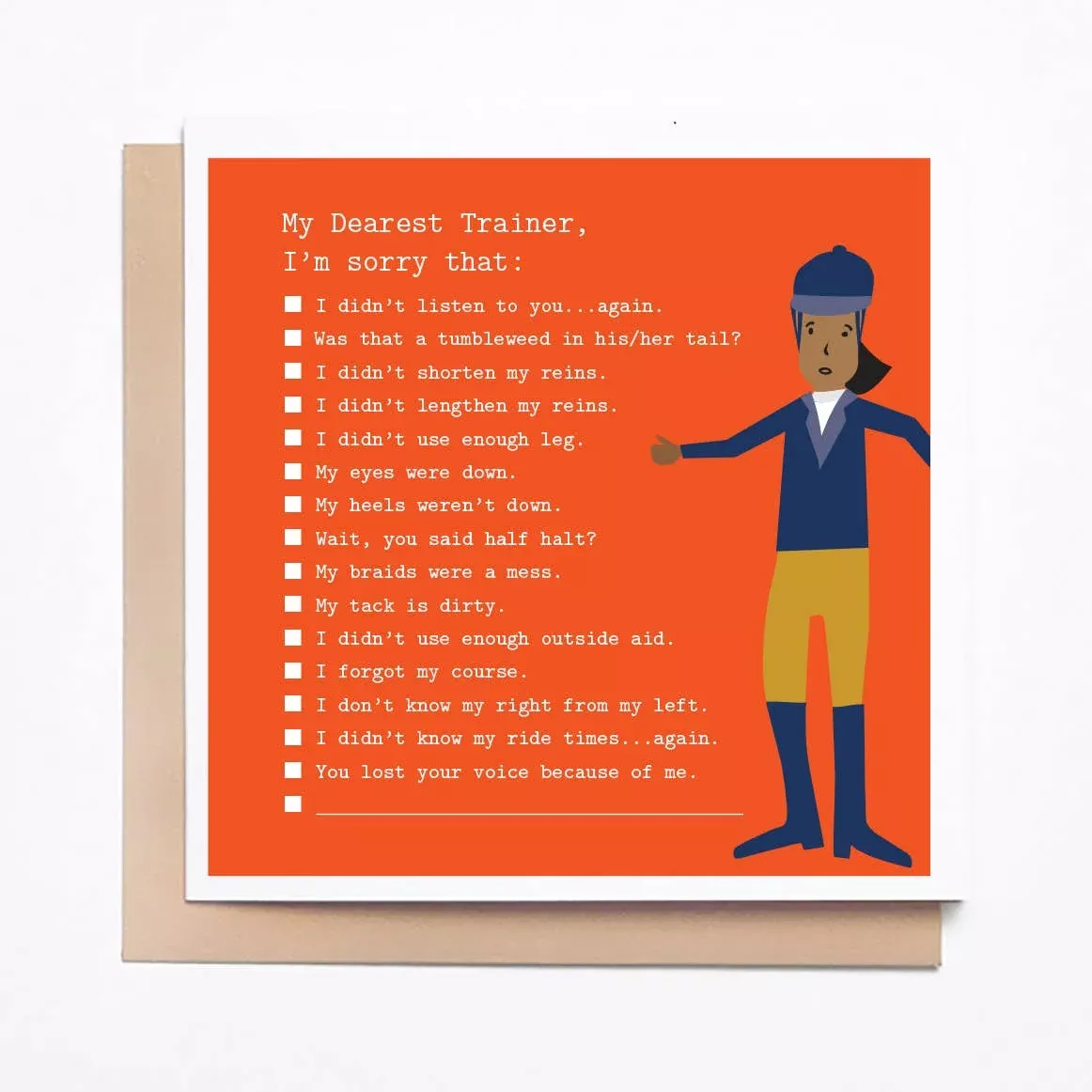Trainer Apology Card