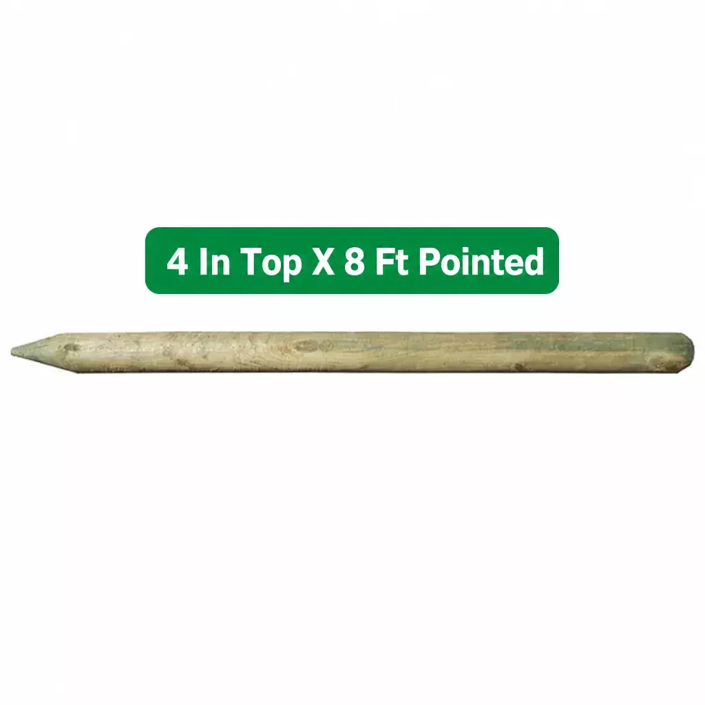 Treated Post 4"x8', Pointed Tip