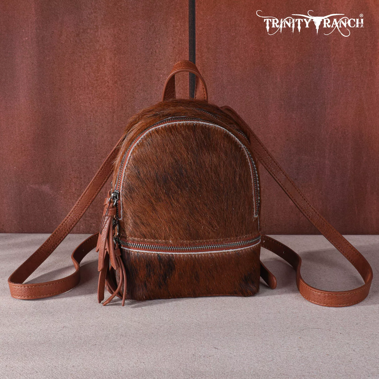 Trinity Ranch Tooled Brown Small Backpack