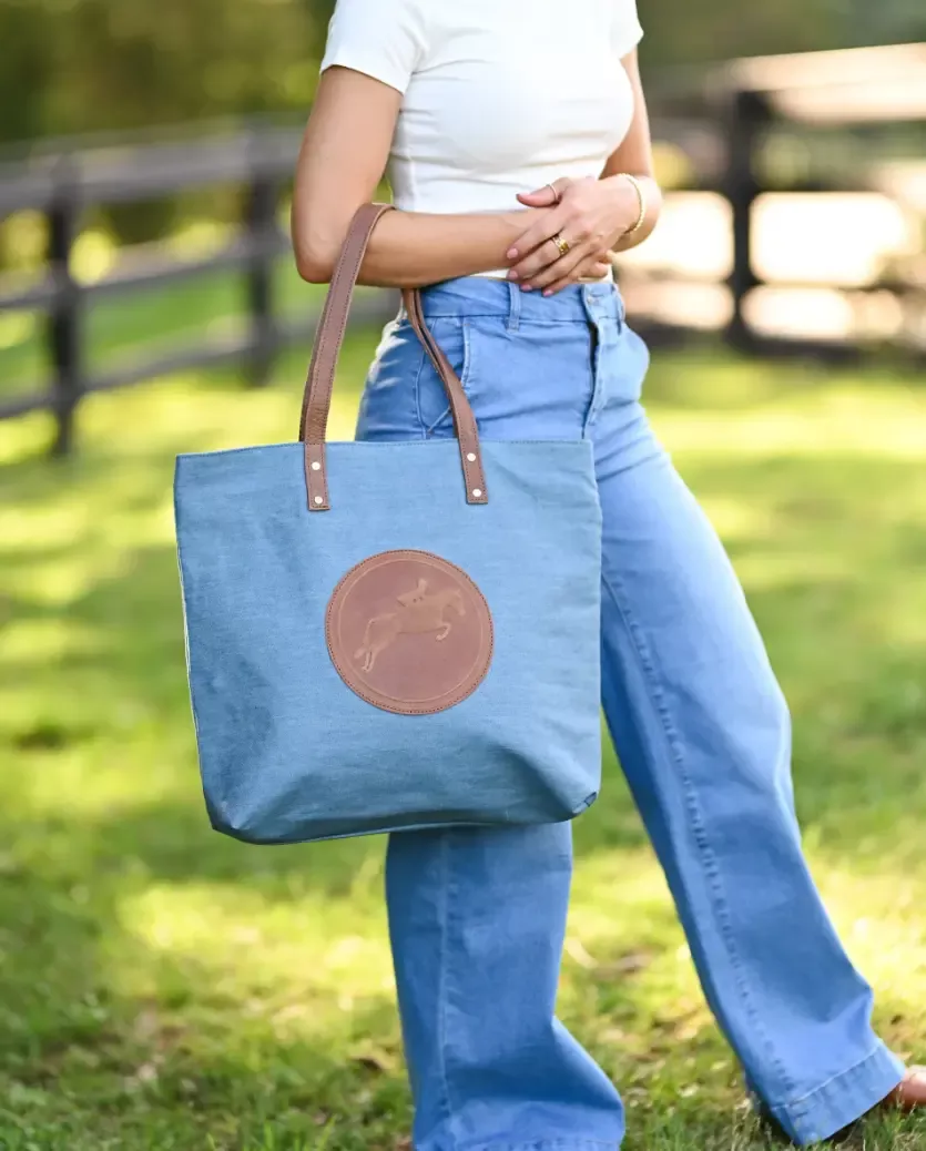 Tucker Tweed Denim Equestrian Zip Top Barn Bag
