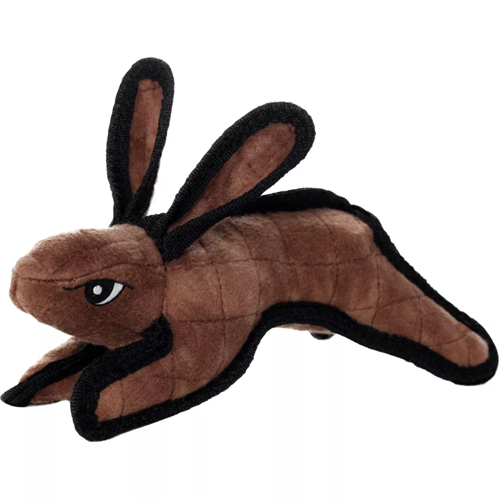 Tuffy Jr Barn Yard Rabbit Durable Soft Dog Toy, Brown