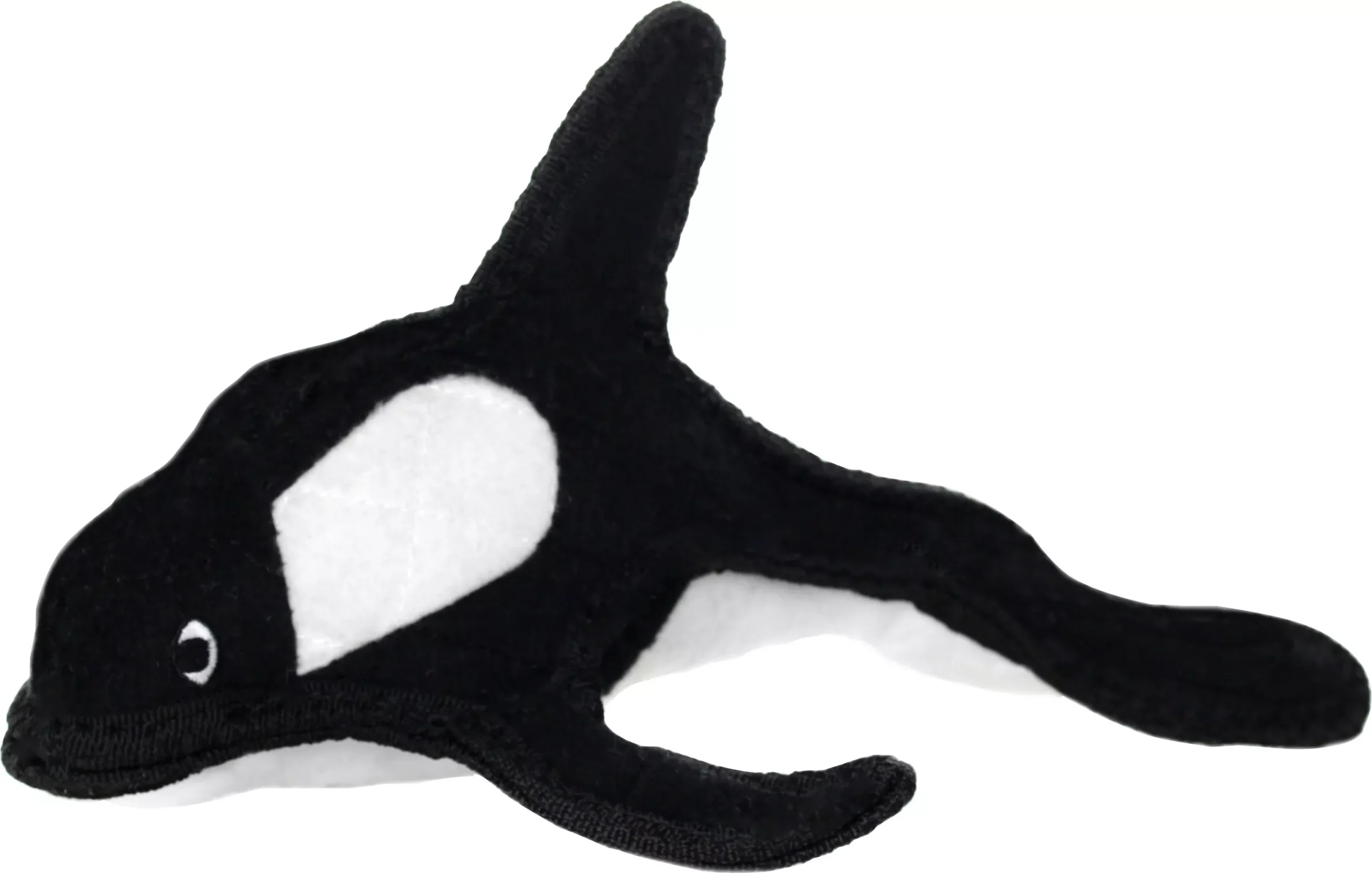 Tuffy Ocean Killer Whale Durable Squeaky Soft Dog Toy, Red