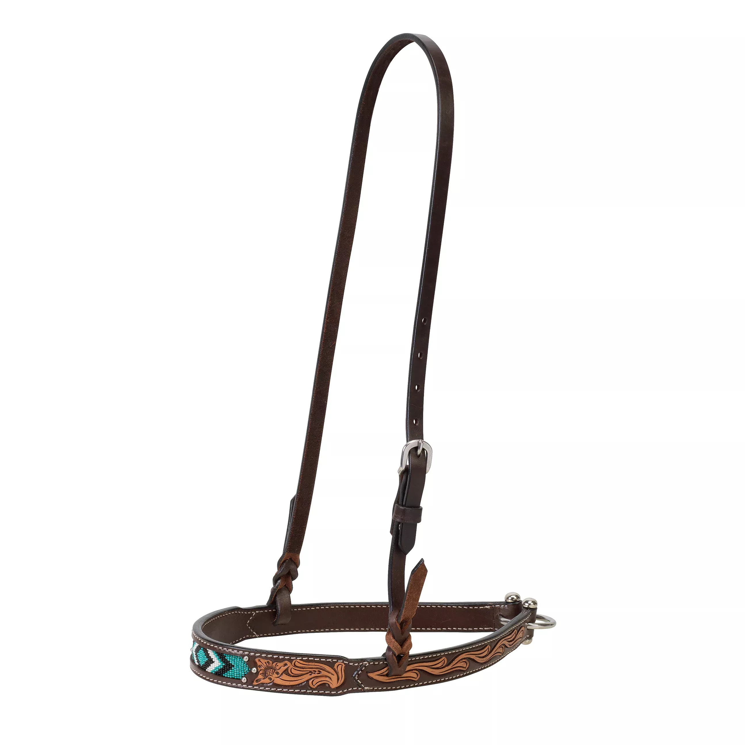 Turquoise Cross Turquoise Beaded 1-1/4" Noseband