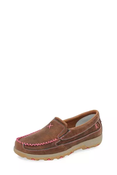 Twisted X Ladies Pink Cell Stretch Slip On - Brown /Pink
