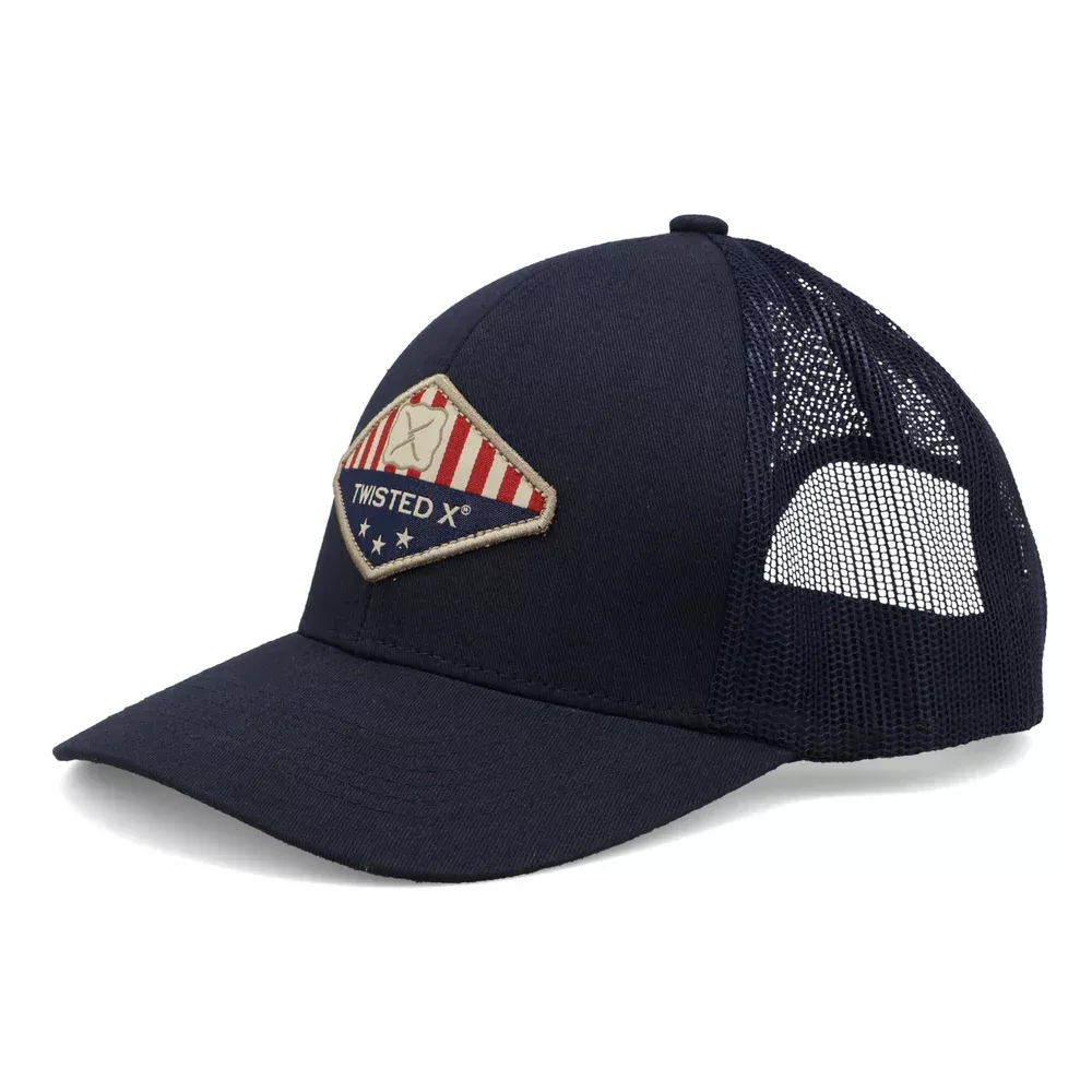 TWISTED X PATRIOTIC PATCH CAP IN NAVY