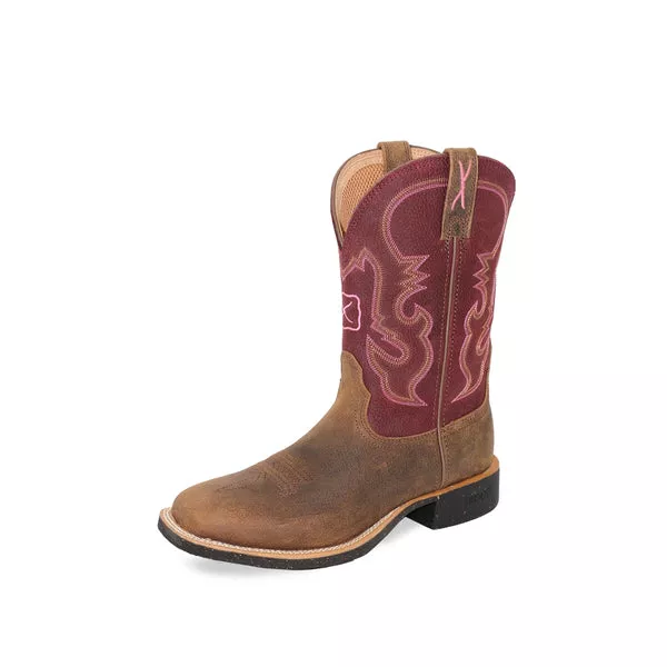 Twisted X Womens Western Boot | 11 Pink Tech X 2 | Brunette / Oxblo