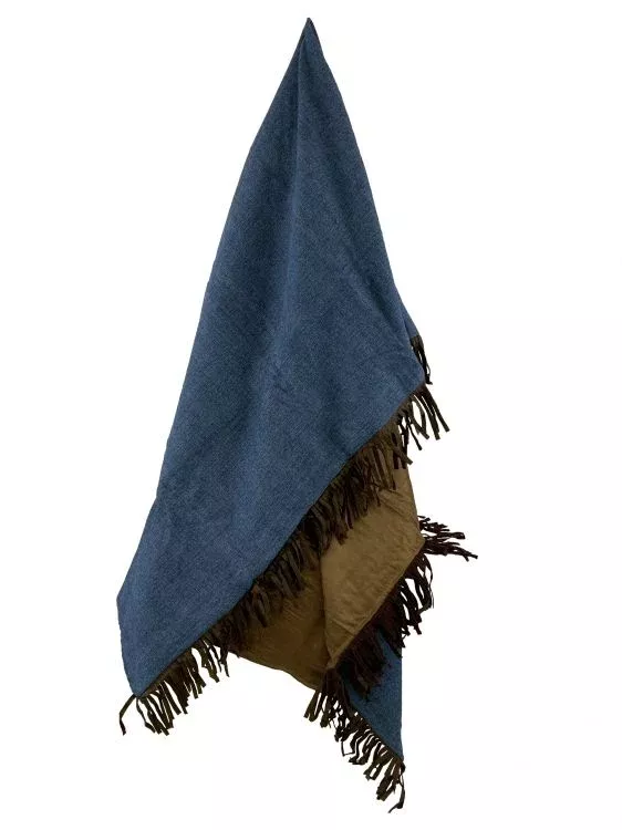 TWO TONE WESTERN DESIGN THROW BLANKET DENIM