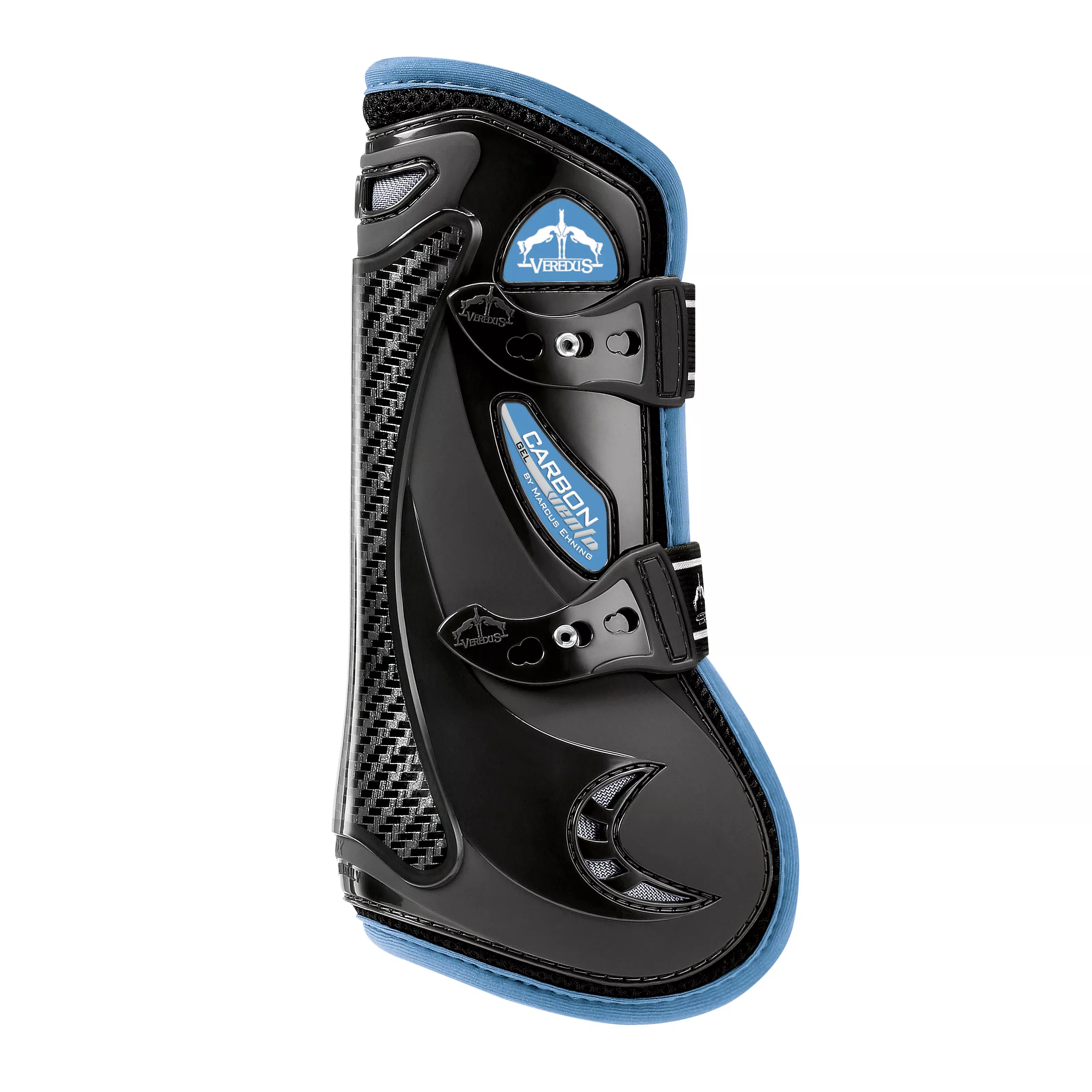 Veredus Carbon Gel Vento Front Tendon Boots - Black/Light Blue