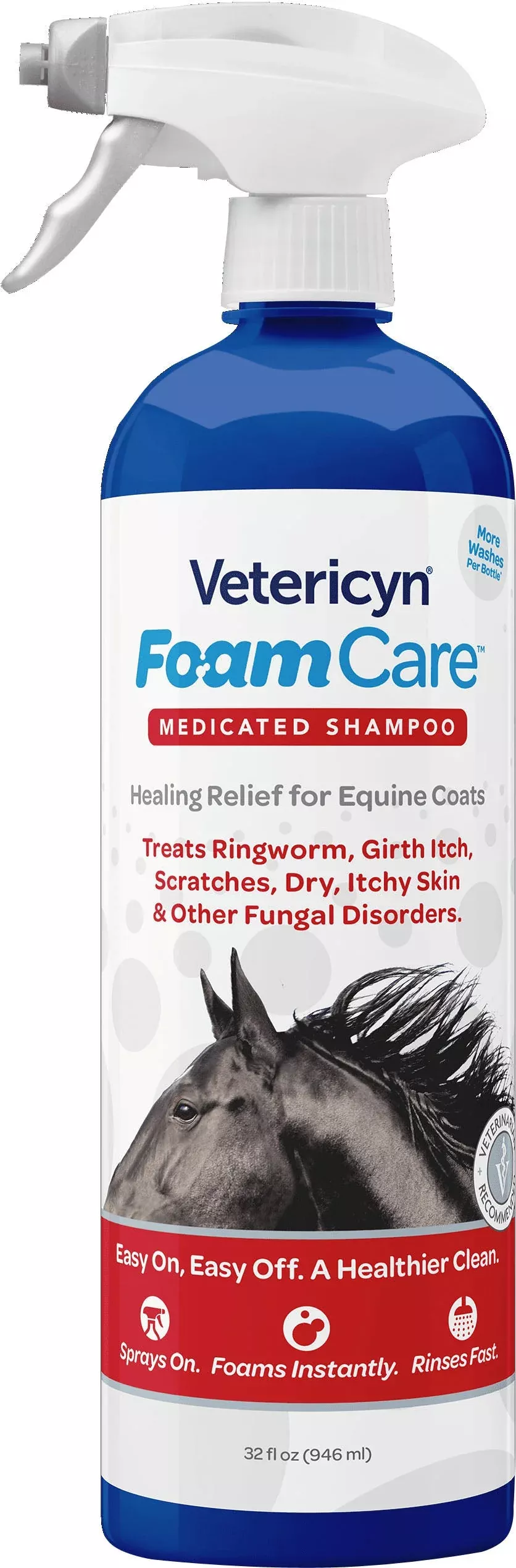 Vetericyn FoamCare Medicated Equine Shampoo, 32 oz