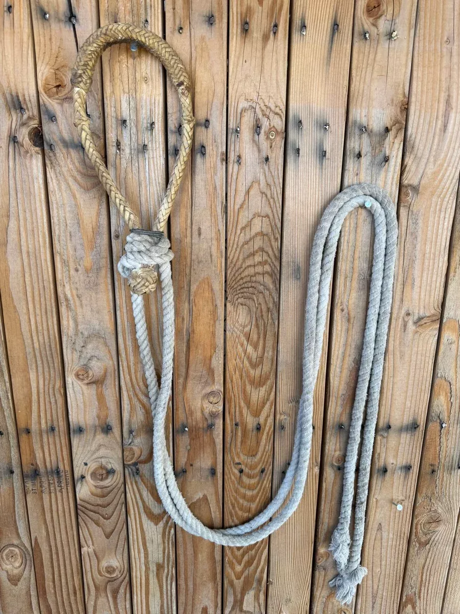 Vintage Braided Rawhide Bosal with Split Reins BS1113