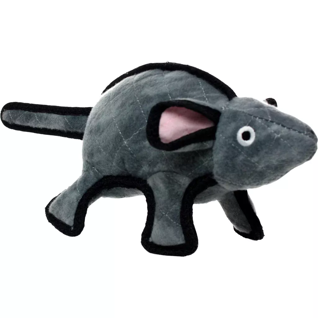 VIP Products Tuffy Barn Yard Mouse Durable Soft Dog Toy, Gray
