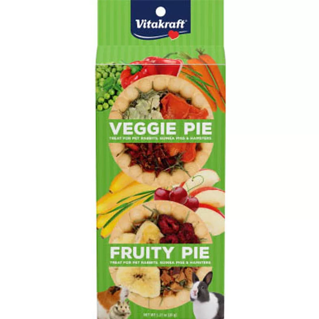Vitakraft Veggie Pie Small Animal Treats, Veggie/Fruit, 1.27 oz