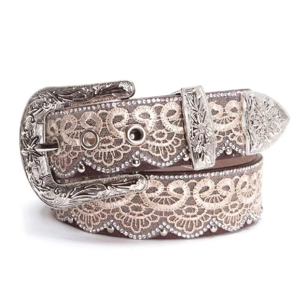 W. AR Lace Rhinestone Belt