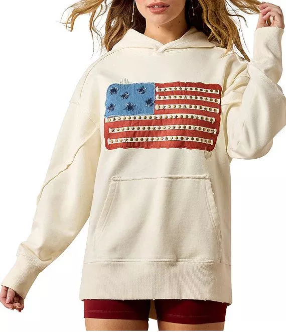 W Ariat Americana Hoodie- White