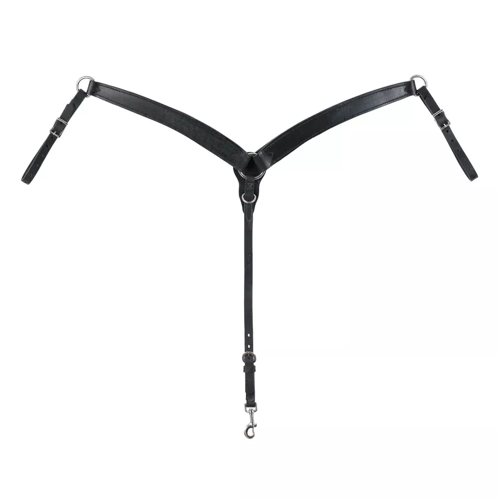 Weaver Black Leather Contoured Ring-in-Center Breast Collar