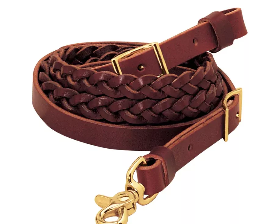 Weaver Burgundy Classic 3-Plait Roper Reins