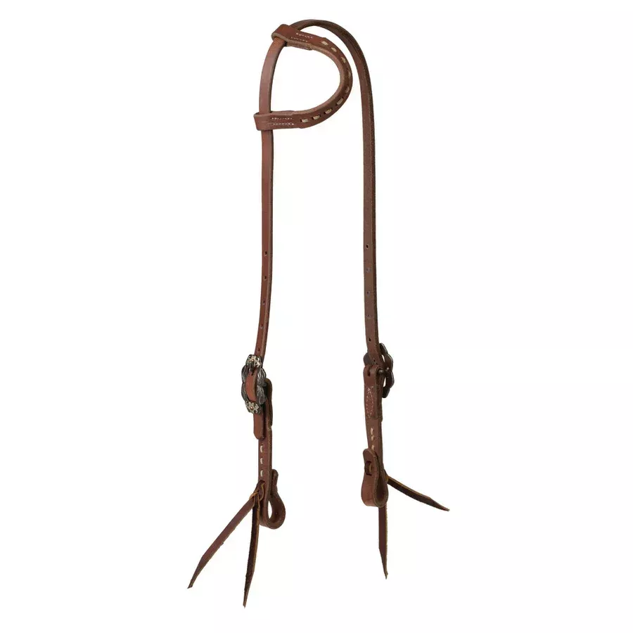 Weaver Dusk Collection Buckstitch Headstall in Oiled Hermann Oak