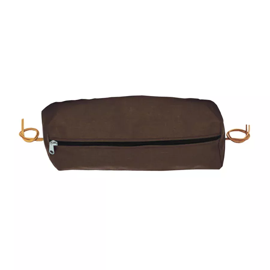 Weaver Nylon Saddle Bag - Dee Rings & Tie Strings, Nickel Hardware | Brown