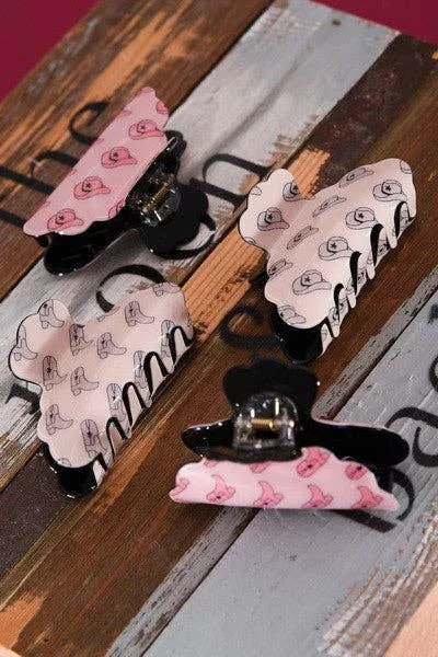 Western Hat / Boot Style Hair Claw Clips