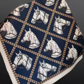 Western Horse in Bridle Silk Scarf