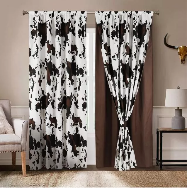 Western LinenCow Print Curtains