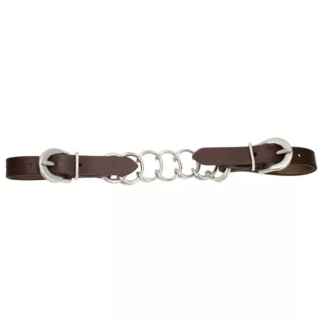 Western Stainless Steel Curb Chain with Leather Strap
