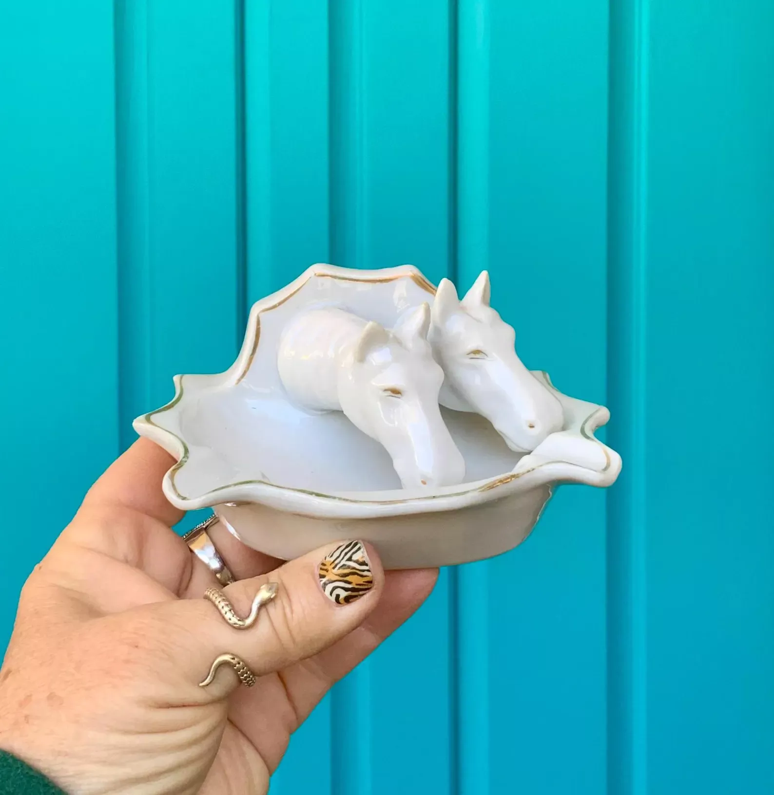 White Horse Ceramic Ashtray