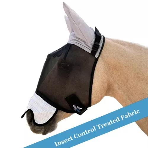 Wild Horse Fly Veil | with Mesh Ears and Ripstop Nose.