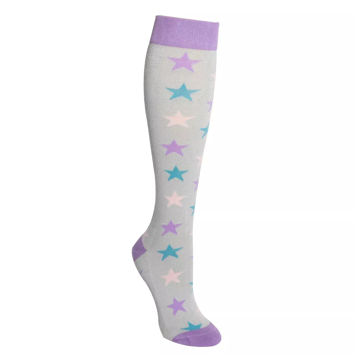 Women's Bamboo Boot Sock - Lilac Stars