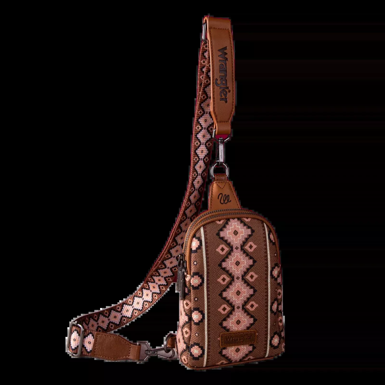 Wrangler Aztec Dark Brown Sling Crossbody Bag