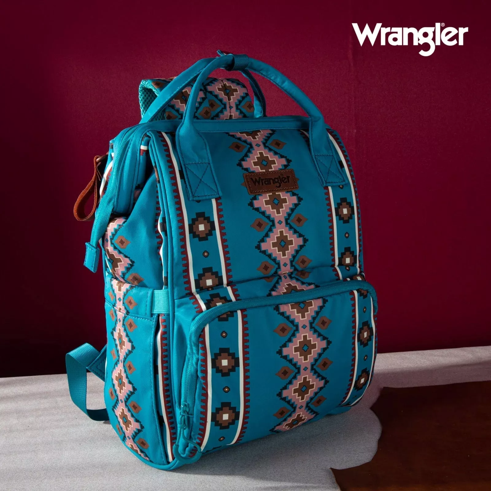 Wrangler Aztec Printed Callie Backpack Turquoise