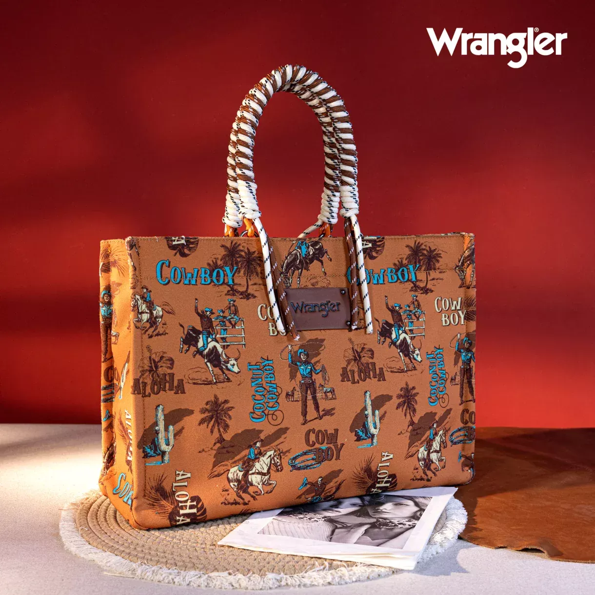 Wrangler Brown Aloha Cowboy Tote