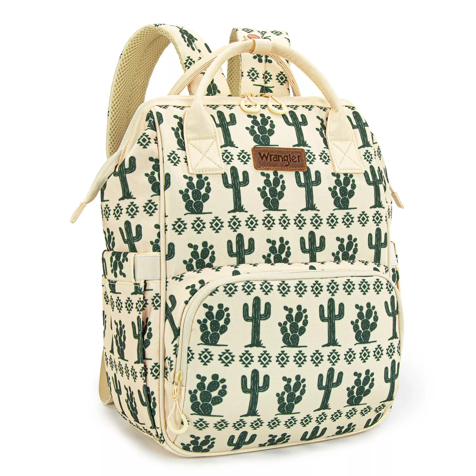 Wrangler Cactus Printed Callie Backpack/Diaper Bag- Beige