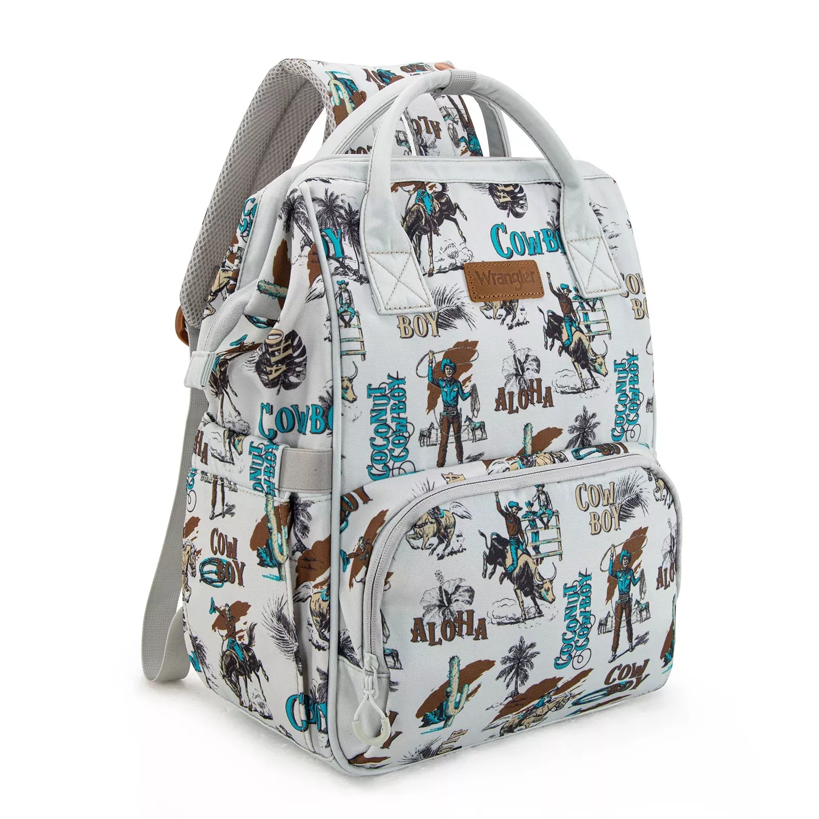 Wrangler Cowboy Printed Callie Backpack/Diaper Bag-Beige
